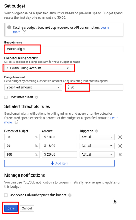 Creating Budget