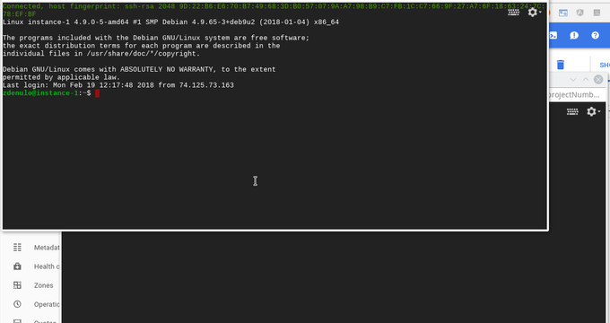 GCE SSH new connection