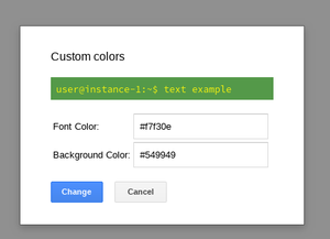 GCE SSH custom colors