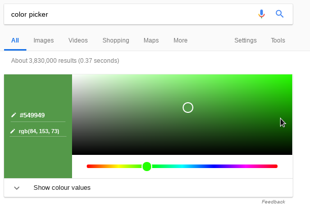 GCE SSH color picker