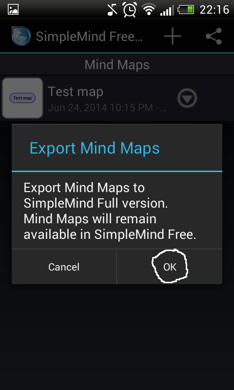 simplemind send to app