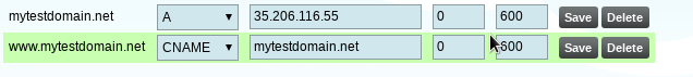 DNS settings